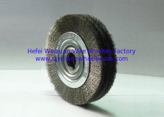 China 6 ” Narrow Face Stainless Steel Wire Wheel Brush 6mm Keyseat For Bench Machine supplier